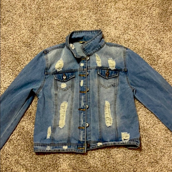 ripped jean jacket target